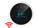 Senzor smart detectare gaz cu afisaj LCD si Wifi , compatibil aplicatie Tuya , avertizare pe telefon , smart hone,  cu legatura pentru electrovalva( pe fire)